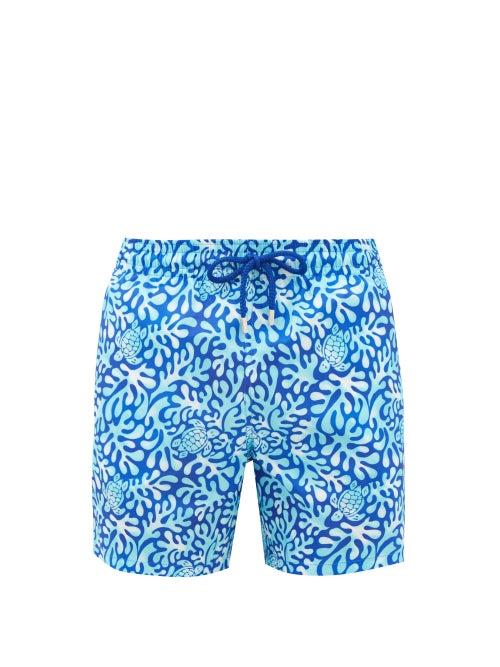 Vilebrequin - Mahina Turtle-print Swim Shorts - Mens - Blue Multi