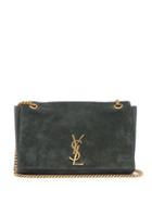 Matchesfashion.com Saint Laurent - Kate Reversible Leather And Suede Shoulder Bag - Womens - Dark Green