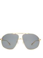 Matchesfashion.com Linda Farrow X Attico - Telma Stainless-steel Aviator Sunglassses - Womens - Black
