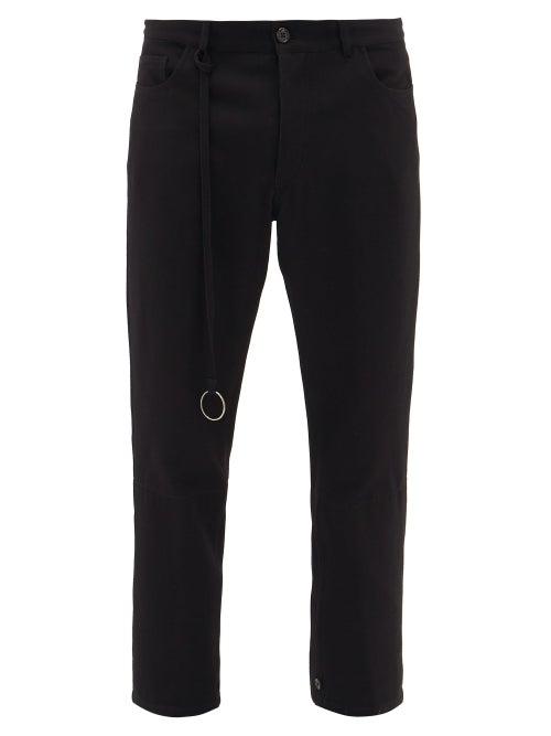 Matchesfashion.com Ann Demeulemeester - Ribbon Fleecewool-blend Trousers - Mens - Black
