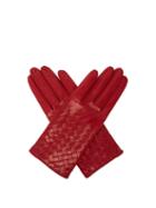 Matchesfashion.com Bottega Veneta - Intrecciato Leather Gloves - Womens - Burgundy