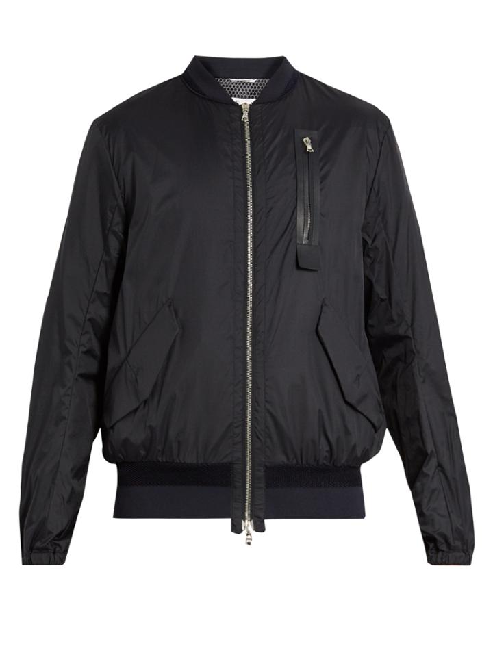 Oamc Lightweight Shell Leather-trim Bomber Jacket