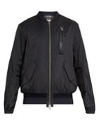 Oamc Lightweight Shell Leather-trim Bomber Jacket