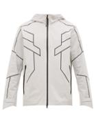 Matchesfashion.com Blackbarrett By Neil Barrett - Geometric Print Reflective Zip Through Jacket - Mens - Silver