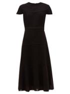 Matchesfashion.com Cefinn - Tiered Voile Midi Dress - Womens - Black