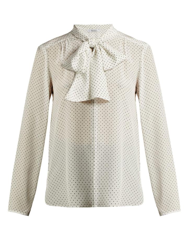 Max Mara Adelmo Polka-dot Silk Blouse