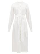 Matchesfashion.com Mara Hoffman - Priscilla Belted Organic Cotton Shirtdress - Womens - White