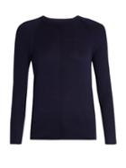 Matchesfashion.com Frame - Round Neck Silk And Cashmere Blend Sweater - Womens - Navy