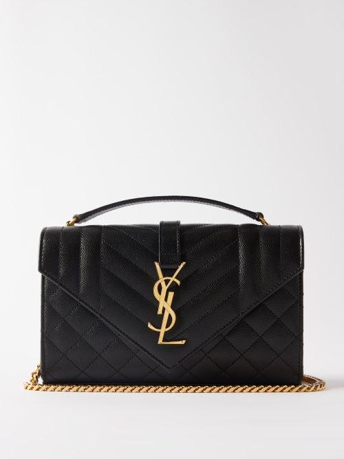 Saint Laurent - Envelope Small Matelass-leather Shoulder Bag - Womens - Black