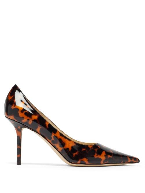 Matchesfashion.com Jimmy Choo - Love 85 Tortoiseshell-effect Patent-leather Pumps - Womens - Brown Multi