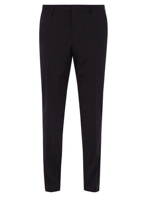 Matchesfashion.com Lanvin - Slim Fit Wool Blend Trousers - Mens - Navy