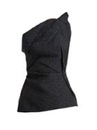 Matchesfashion.com Roland Mouret - Braxton One Shoulder Jacquard Top - Womens - Navy Multi