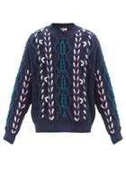 Isabel Marant - Zolan Cable-knit Sweater - Mens - Blue Multi