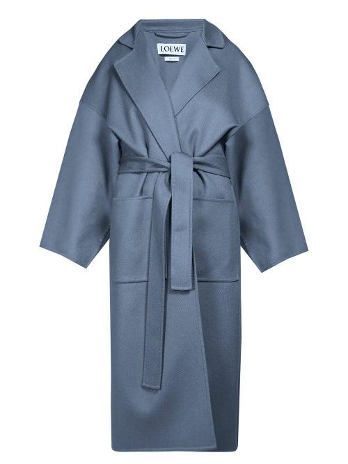 Matchesfashion.com Loewe - Piacenza Oversized Cashmere Coat - Womens - Blue