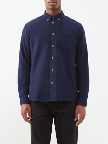 Folk - Button-down Collar Cotton-twill Shirt - Mens - Navy