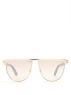 Matchesfashion.com Tom Ford Eyewear - Anouk Irregular Square Frame Sunglasses - Womens - Grey