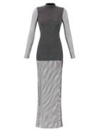 Matchesfashion.com David Koma - Open-back Crystal-embellished Mesh Maxi Dress - Womens - Black