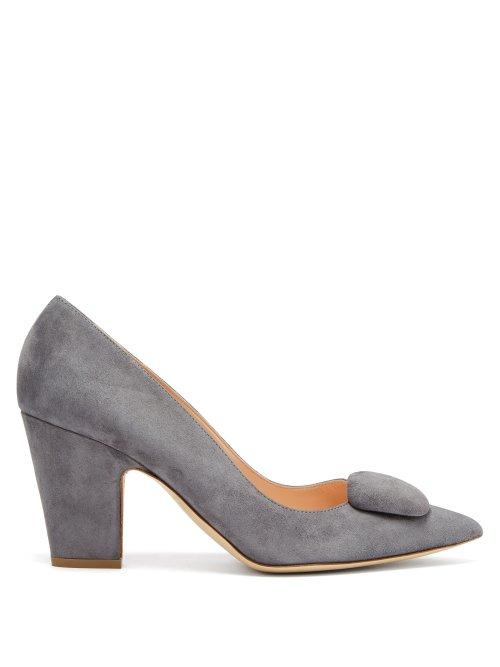 Matchesfashion.com Rupert Sanderson - Pierrot Suede Pumps - Womens - Light Grey