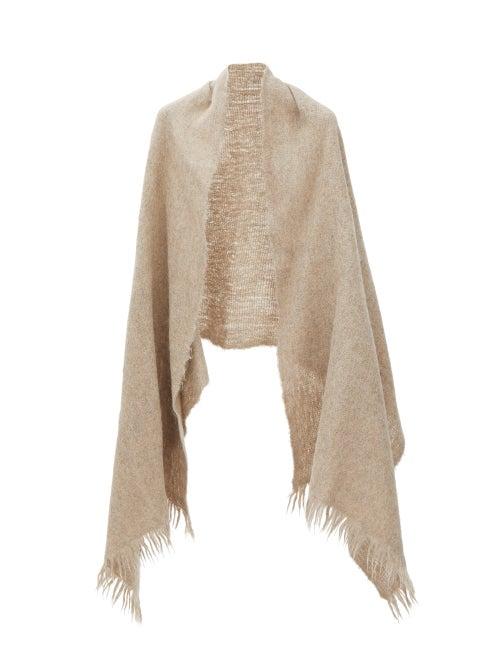 Lauren Manoogian - Fringed Alpaca Wrap - Womens - Brown