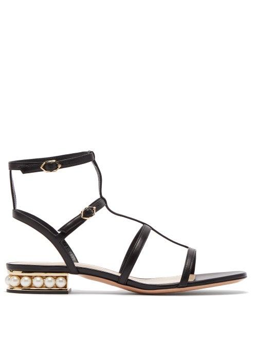 Matchesfashion.com Nicholas Kirkwood - Casati Pearl Heeled Leather Sandals - Womens - Black