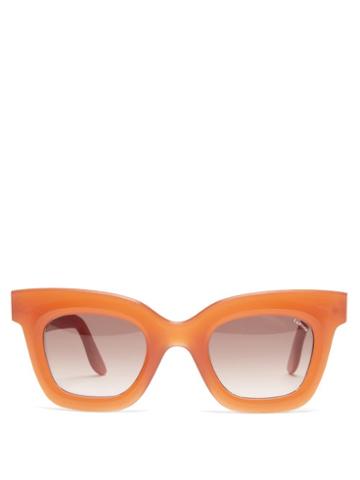 Lapima - Lisa Square Acetate Sunglasses - Womens - Natural Red