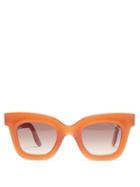 Lapima - Lisa Square Acetate Sunglasses - Womens - Natural Red