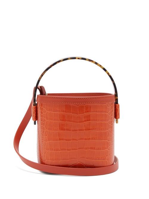 Matchesfashion.com Nico Giani - Adenia Mini Croc Effect Leather Bucket Bag - Womens - Orange