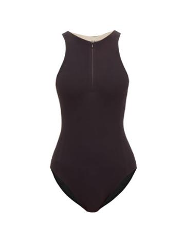 Matchesfashion.com Vaara - Sasha Zipped Swimsuit - Womens - Black Multi