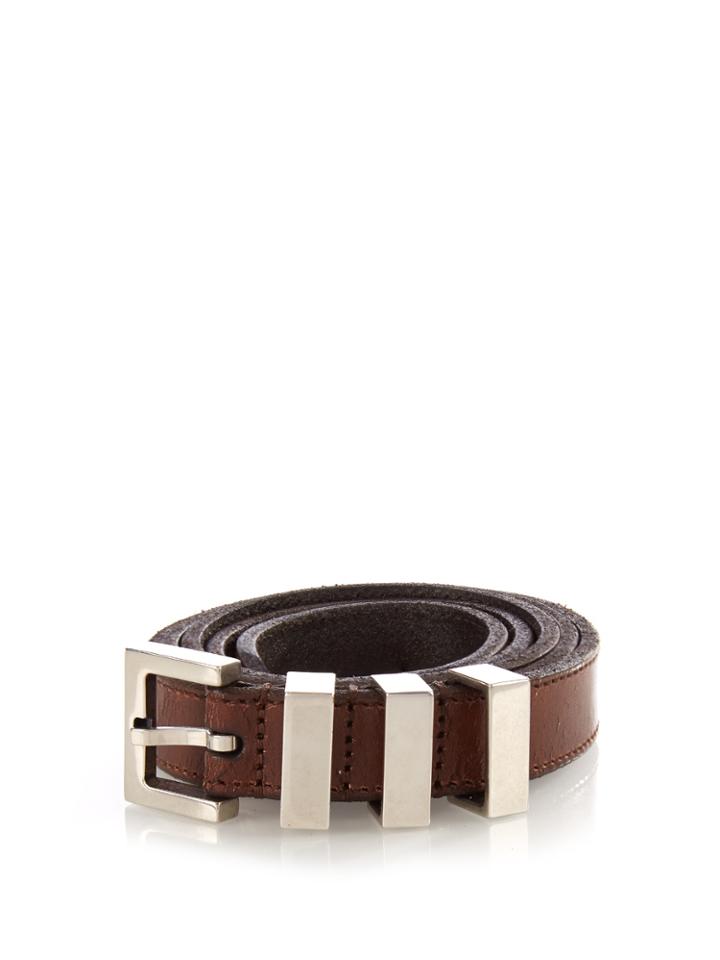 Saint Laurent Triple-loop Leather Belt
