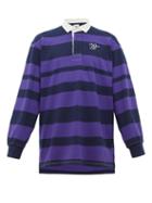 Matchesfashion.com Wales Bonner - Logo Embroidered Striped Rugby Shirt - Mens - Navy