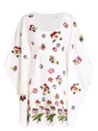 Andrew Gn Floral-appliqu Kimono-sleeve Crepe Dress