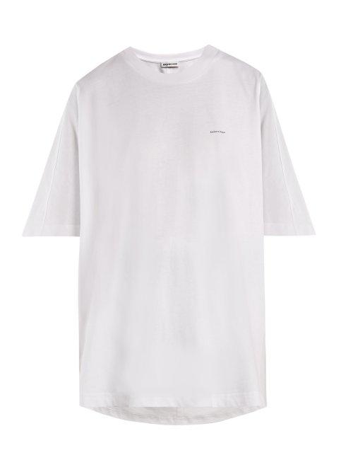Matchesfashion.com Balenciaga - Cocoon Copyright Logo Cotton Jersey T Shirt - Womens - White