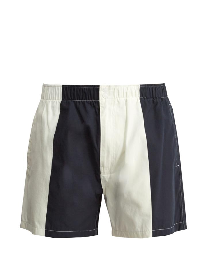 Saturdays Nyc Trent Contrast-panel Swim Shorts