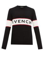 Matchesfashion.com Givenchy - Logo Jacquard Wool Sweater - Mens - Black