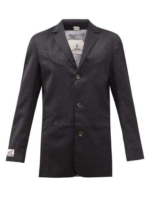 Boramy Viguier - Rodeo Embroidered Single-breasted Wool Blazer - Mens - Black