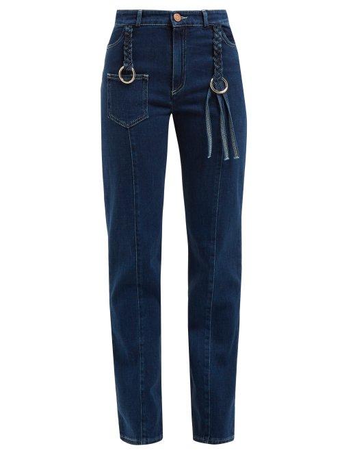 Matchesfashion.com See By Chlo - Braided Straight Leg Jeans - Womens - Blue