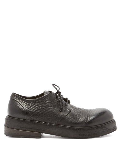 Matchesfashion.com Marsll - Zuccolono Raised Sole Grained Leather Derby Shoes - Mens - Black