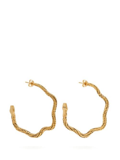 Matchesfashion.com Aurlie Bidermann - Tao Snake Hoop Earrings - Womens - Gold
