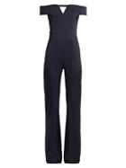 Galvan V-front Off-the-shoulder Crepe De Chine Jumpsuit