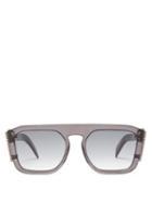 Matchesfashion.com Fendi - Crystal Embellished Logo Acetate Sunglasses - Womens - Grey