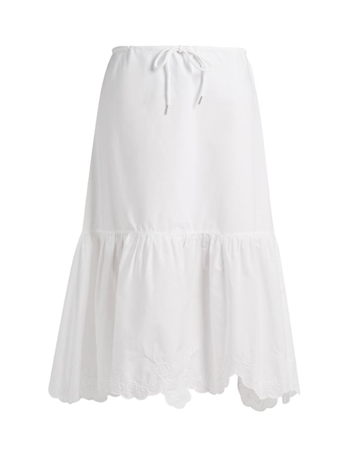 See By Chloé Drawstring-waist Cotton-poplin Skirt