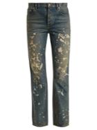Helmut Lang Paint-effect Straight-leg Jeans