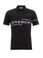Matchesfashion.com Givenchy - Logo-embroidered Cotton Polo Shirt - Mens - Black