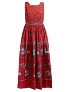 Matchesfashion.com Le Sirenuse, Positano - Julia Diefenbach Print Cotton Maxi Dress - Womens - Red Print