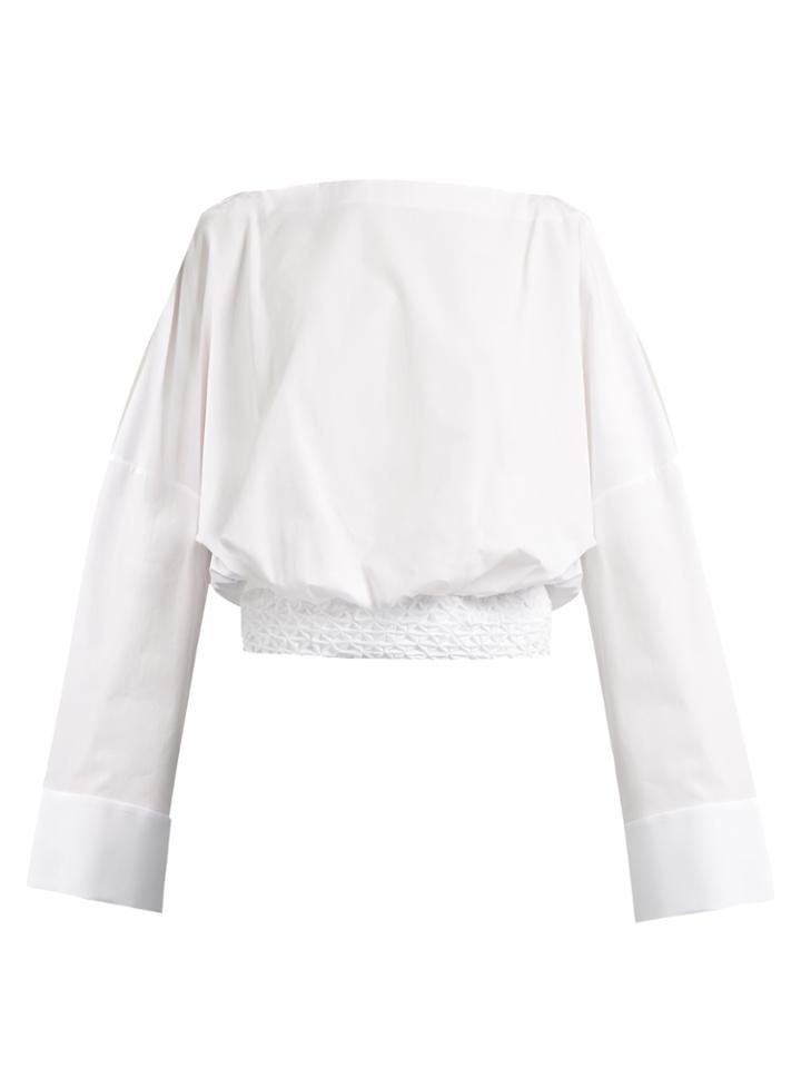 Haider Ackermann Byron Smocked-hem Cotton Top
