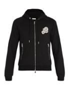 Matchesfashion.com Moncler - Badge Appliqu Hooded Cotton Sweatshirt - Mens - Black