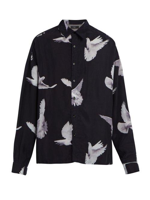 Matchesfashion.com Amiri - Dove Print Shirt - Mens - Black