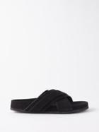 Tom Ford - Logo-perforated Suede Slides - Mens - Black