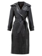 Matchesfashion.com Norma Kamali - Waist Tie Coated Jersey Trench Coat - Womens - Black