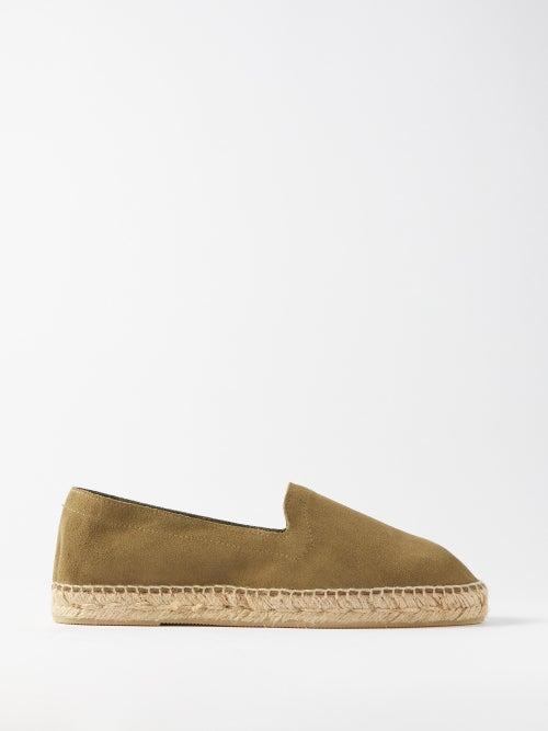 The Resort Co - Suede Espadrilles - Mens - Olive Green